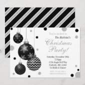 Invitation à la fête de Noël des Baubles noirs et (Devant / Derrière)