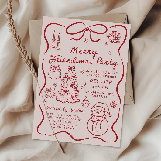 Invitation à la fête de Noël des choses préférées