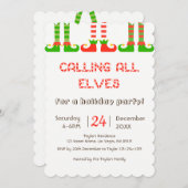 Invitation à la fête de Noël des elfes (Devant / Derrière)