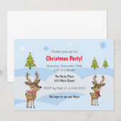 Invitation à la fête de Noël des enfants de cerfs  (Devant / Derrière)