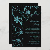 Invitation à la fête de Noël des flocons de neige  (Devant / Derrière)