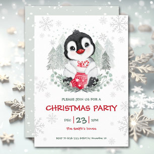 Invitation à la fête de Noël des neiges du mignon