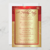 Invitation à la fête de Noël des Snowflakes rouges (Dos)