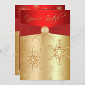 Invitation à la fête de Noël des Snowflakes rouges (Devant / Derrière)