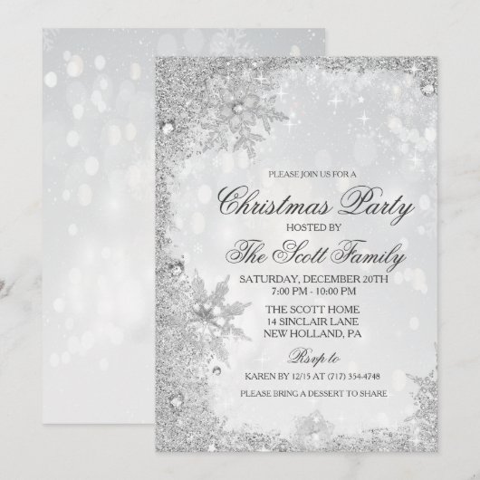 Invitation à la fête de Noël des vacances d'hiver (Devant / Derrière)