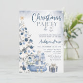Invitation à la fête de Noël d'hiver bleu (Debout devant)
