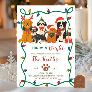 Invitation à la fête de Noël d'hiver pour chien