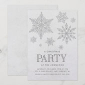 Invitation à la fête de Noël d'hiver Snowflake (Devant / Derrière)