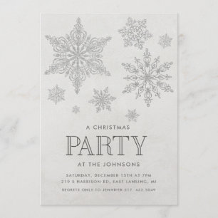 Invitation à la fête de Noël d'hiver Snowflake