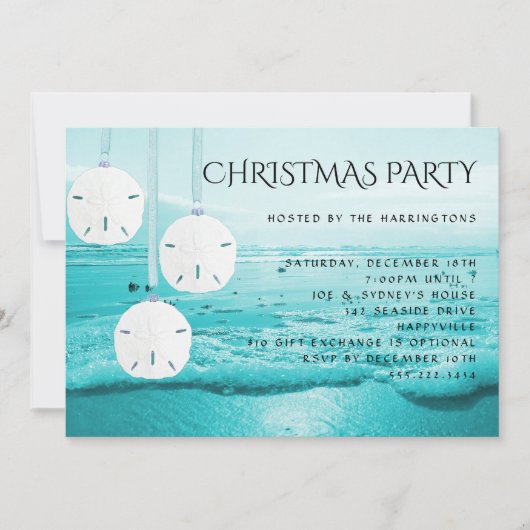 Invitation à la fête de Noël Dollars de Sable de l (Devant)
