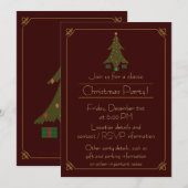 Invitation à la fête de Noël dorée (Devant / Derrière)