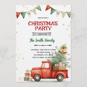 Invitation à la fête de Noël du camion rouge