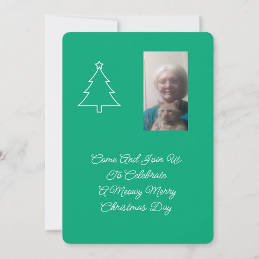 Invitation à la fête de Noël du chat (Devant)