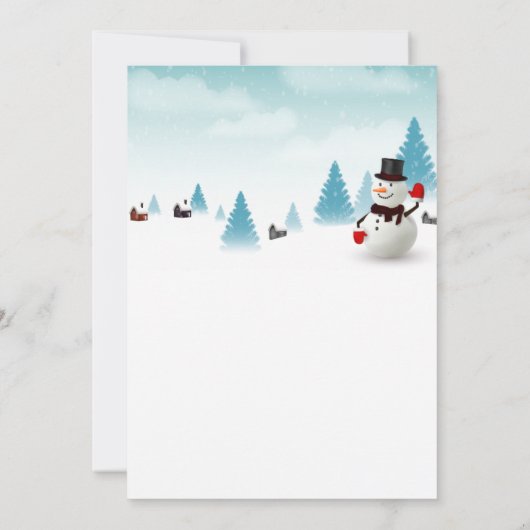 Invitation à la fête de Noël du mignon Snowman (Dos)