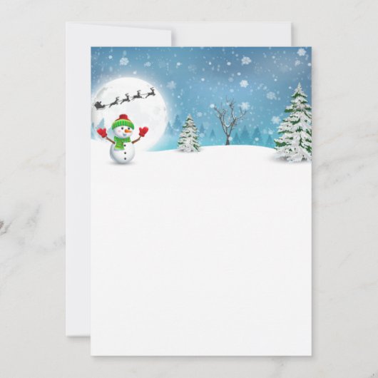 Invitation à la fête de Noël du mignon Snowman (Dos)