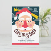 Invitation à la fête de Noël du Père Noël souriant (Debout devant)