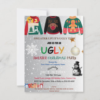 Invitation à la fête de Noël du pull moche