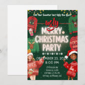 Invitation à la fête de Noël du pull moche (Devant / Derrière)