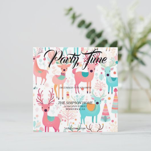 Invitation à la fête de Noël du renne lunaire (Debout devant)