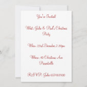 Invitation à la fête de Noël du Scrapbook (Dos)