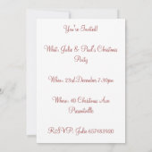 Invitation à la fête de Noël du Scrapbook (Dos)