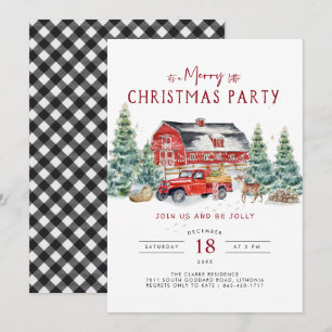 Invitation à la fête de Noël du vieux camion rouge
