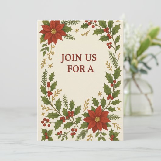 Invitation à la fête de Noël | Élégant (Debout devant)