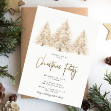 Invitation à la fête de Noël | Élégant hiver blanc