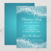 Invitation à la fête de Noël Elegant Sparkle Blue (Devant / Derrière)