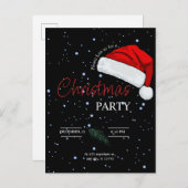 Invitation à la fête de Noël en famille simple noi (Devant / Derrière)