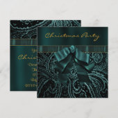 Invitation à la fête de Noël en or vert Jade (Devant / Derrière)