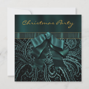 Invitation à la fête de Noël en or vert Jade