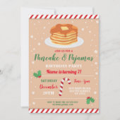 Invitation à la fête de Noël en pyjama et crêpes (Devant)