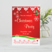 Invitation à la fête de Noël en rouge blanc et ver (Debout devant)