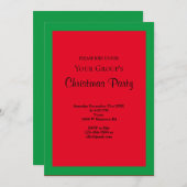 Invitation à la fête de Noël encadrée verte/rouge (Devant / Derrière)