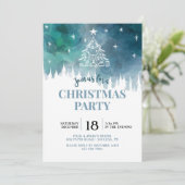 Invitation à la fête de Noël enneigée en bleu (Debout devant)