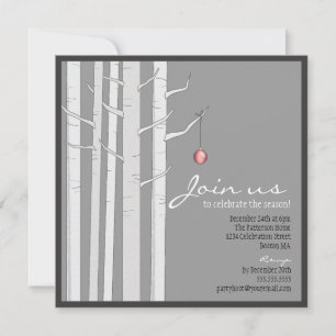 Invitation à la fête de Noël et à l'ornement rouge