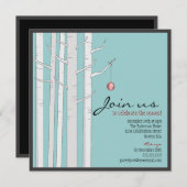 Invitation à la fête de Noël et à l'ornement rouge (Devant / Derrière)