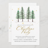 Invitation à la fête de Noël et de Winter Pines. (Devant / Derrière)
