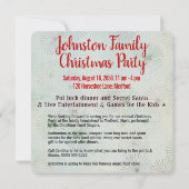Invitation à la fête de Noël familiale (Dos)