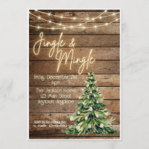 Invitation à la fête de Noël Farmhouse Jingle & Mi