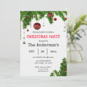 Invitation à la fête de Noël | Festive Holly Desig (Debout devant)