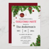Invitation à la fête de Noël | Festive Holly Desig (Devant / Derrière)