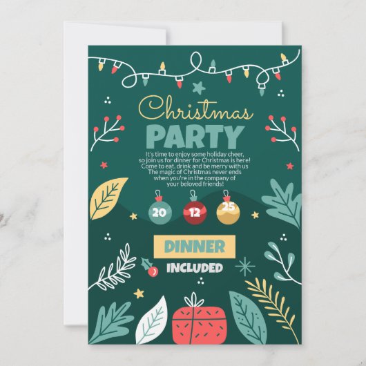 Invitation à la fête de Noël, fête de Noël (Devant)