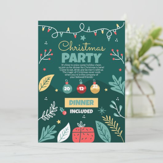 Invitation à la fête de Noël, fête de Noël (Debout devant)