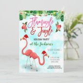 Invitation à la fête de Noël Flamant rose (Debout devant)