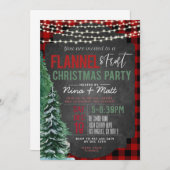 Invitation à la fête de Noël Flannel et Frost (Devant / Derrière)