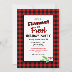Invitation à la fête de Noël Flannel et Frost
