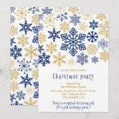 Invitation à la fête de Noël Flocons chic (Devant / Derrière)