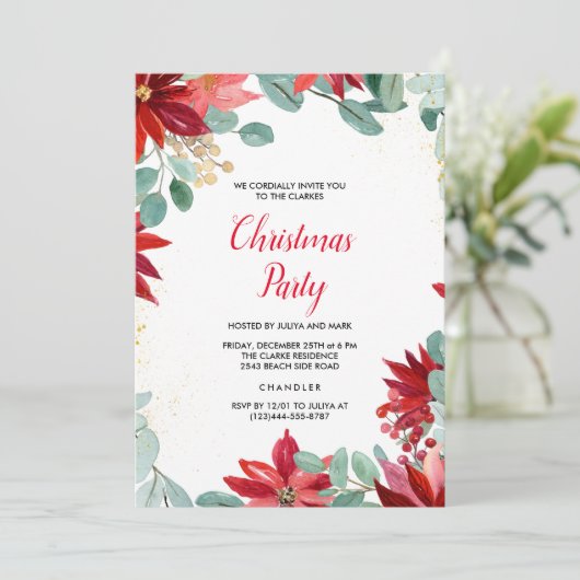 Invitation à la fête de Noël florale (Debout devant)